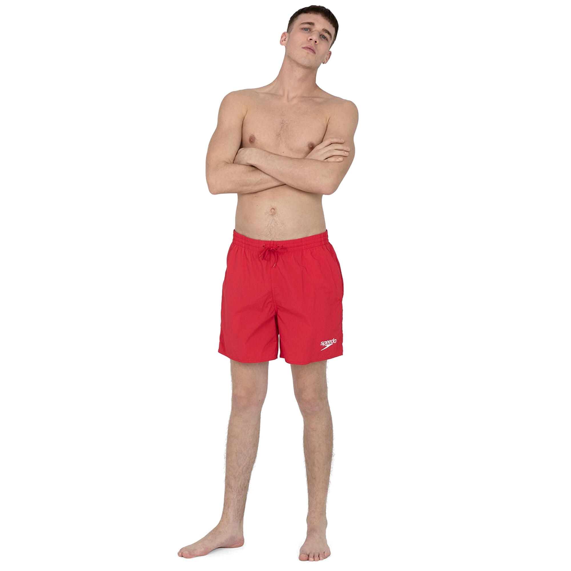 Mens Essentials 16 Swim Shorts (Red) 3/3