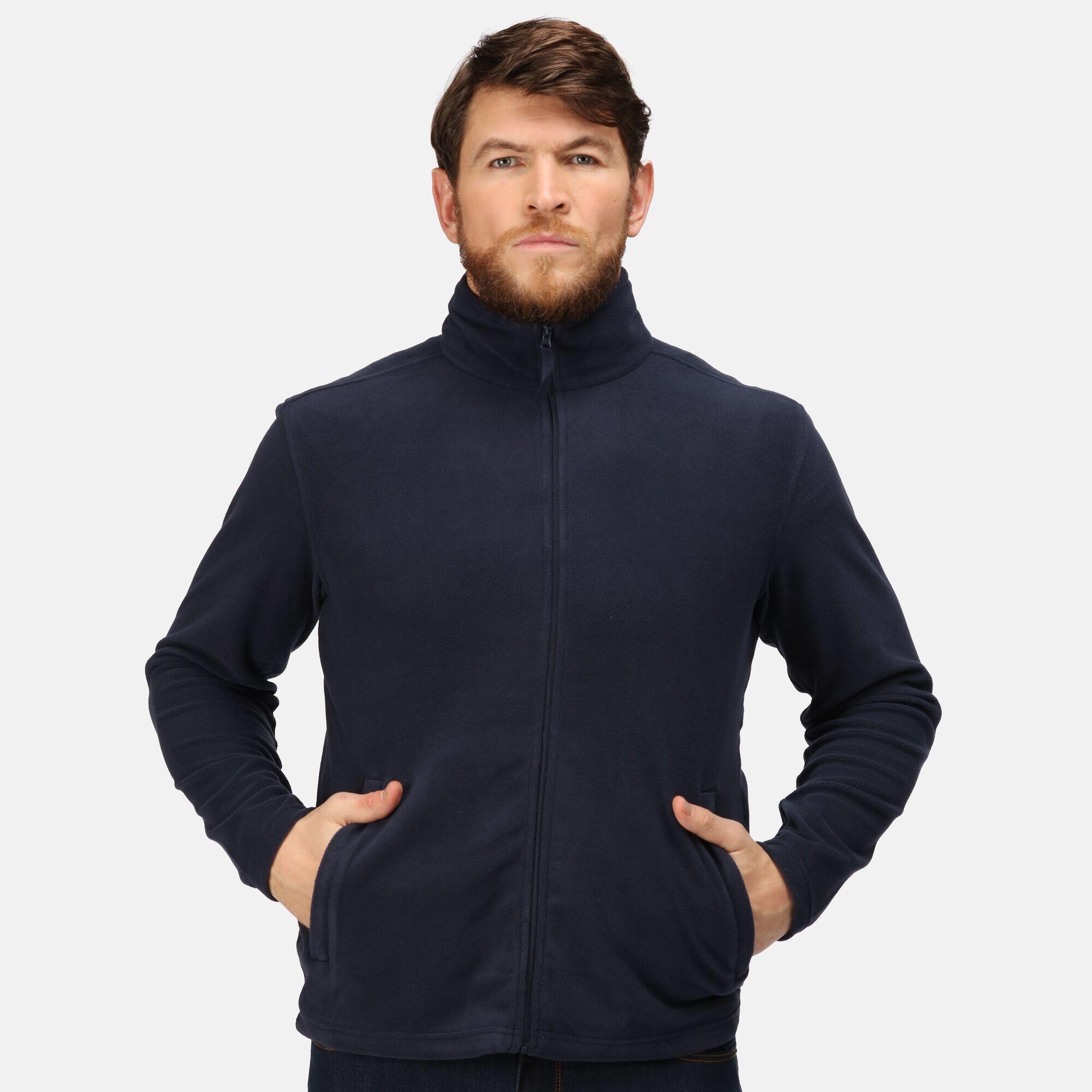 Mens Classic Microfleece Jacket (Dark Navy) 4/5