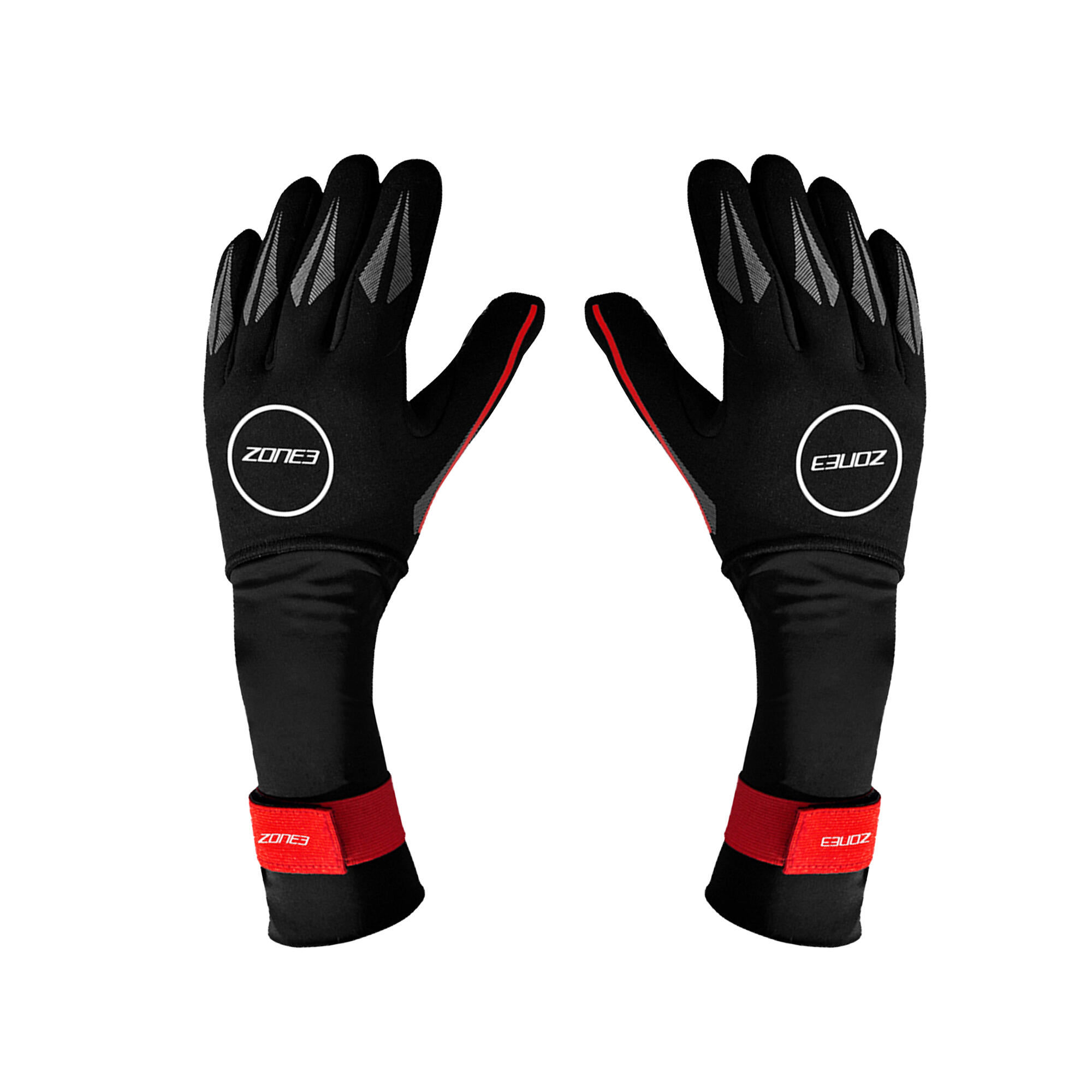 Adult swimming gloves (Black / Red)