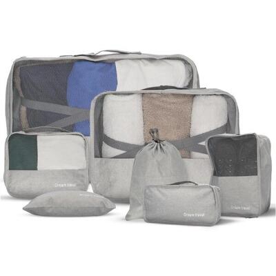 Dream travel® packing cubes organiser set van 7 - grijs
