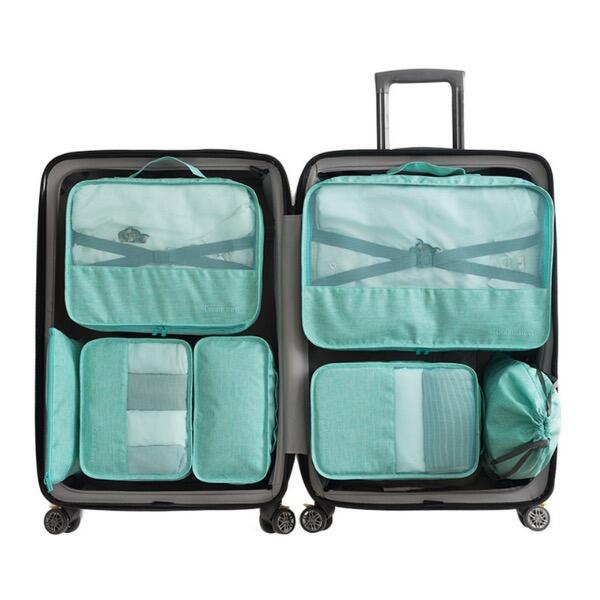 Conjunto organizador de cubos de embalagem Dream Travel® com 7 - verde menta