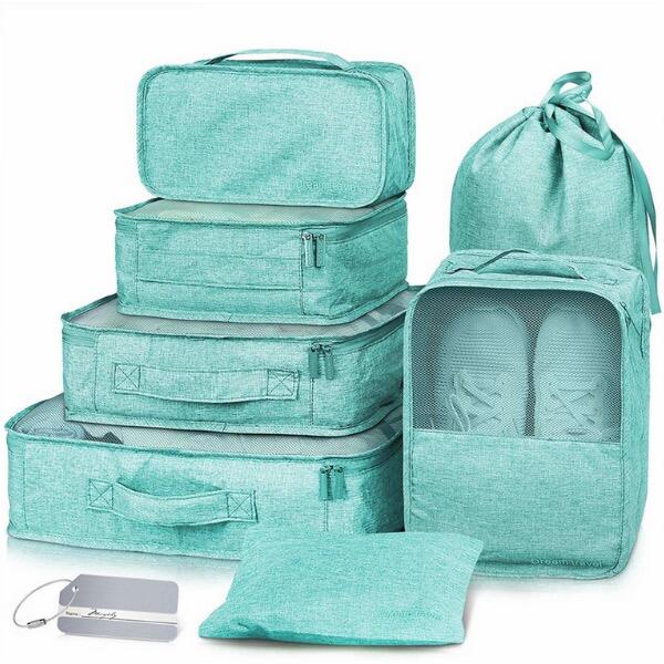 Conjunto organizador de cubos de embalagem Dream Travel® com 7 - verde menta