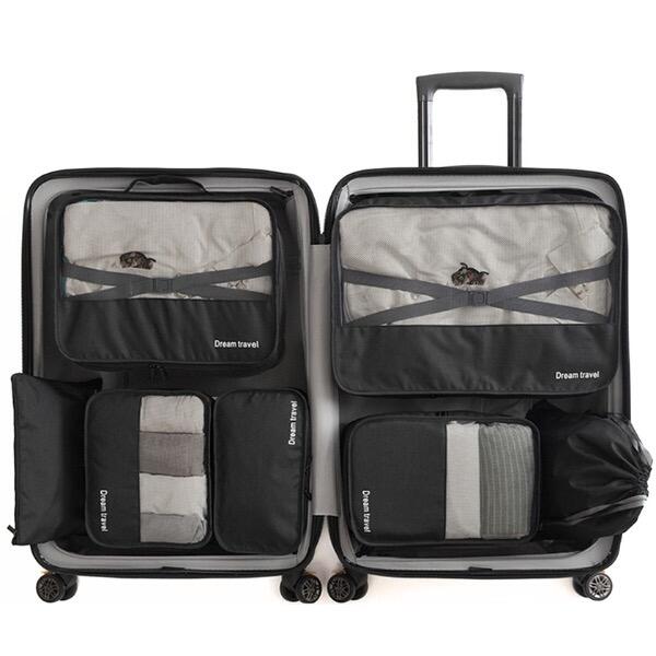 Conjunto organizador de cubos de embalagem Dream Travel® com 7 - preto