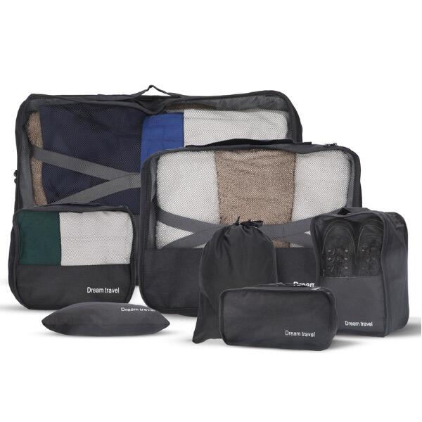 Conjunto organizador de cubos de embalagem Dream Travel® com 7 - preto