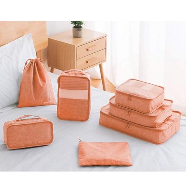 Dream Travel®  Conjunto organizador de cubos de embalagem com 7 - rosa 3/7