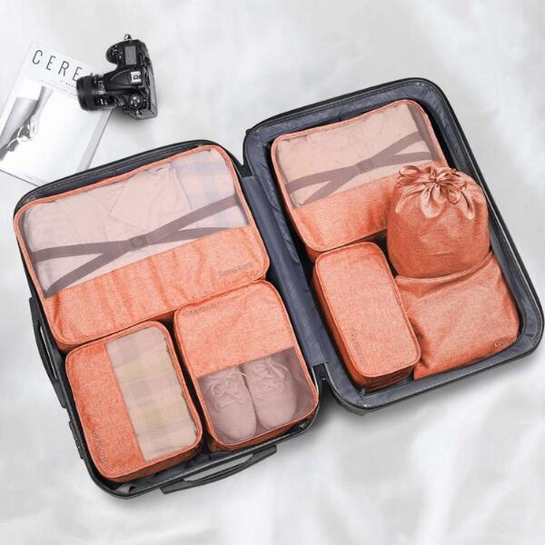 Dream Travel®  Conjunto organizador de cubos de embalagem com 7 - rosa 4/7