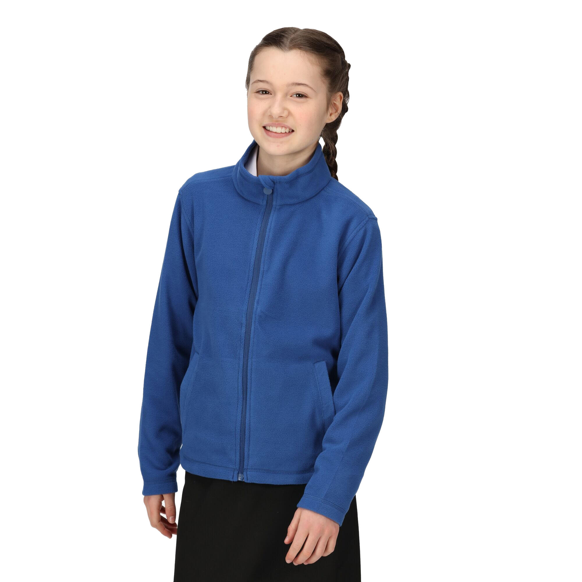 Fleece met volledige rits voor kinderen (Koningsblauw) 3/4