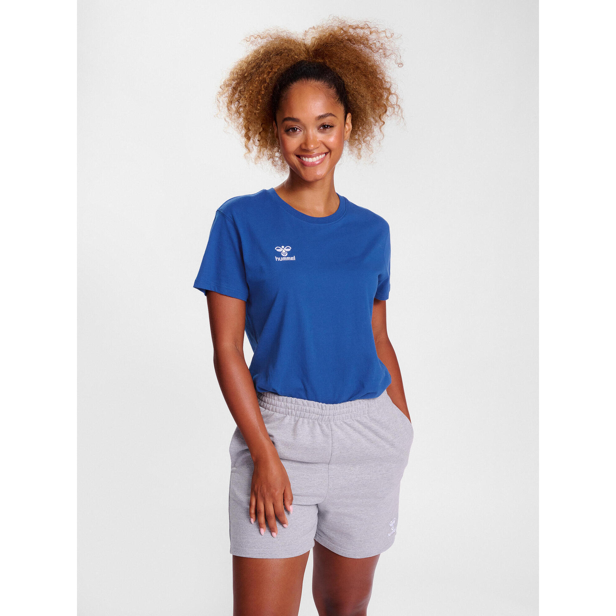 Hummel - Enfiler T-shirt Hmlgo Femme Hummel - T-shirt Manches Courtes - Bleu - 40 M - Decathlon