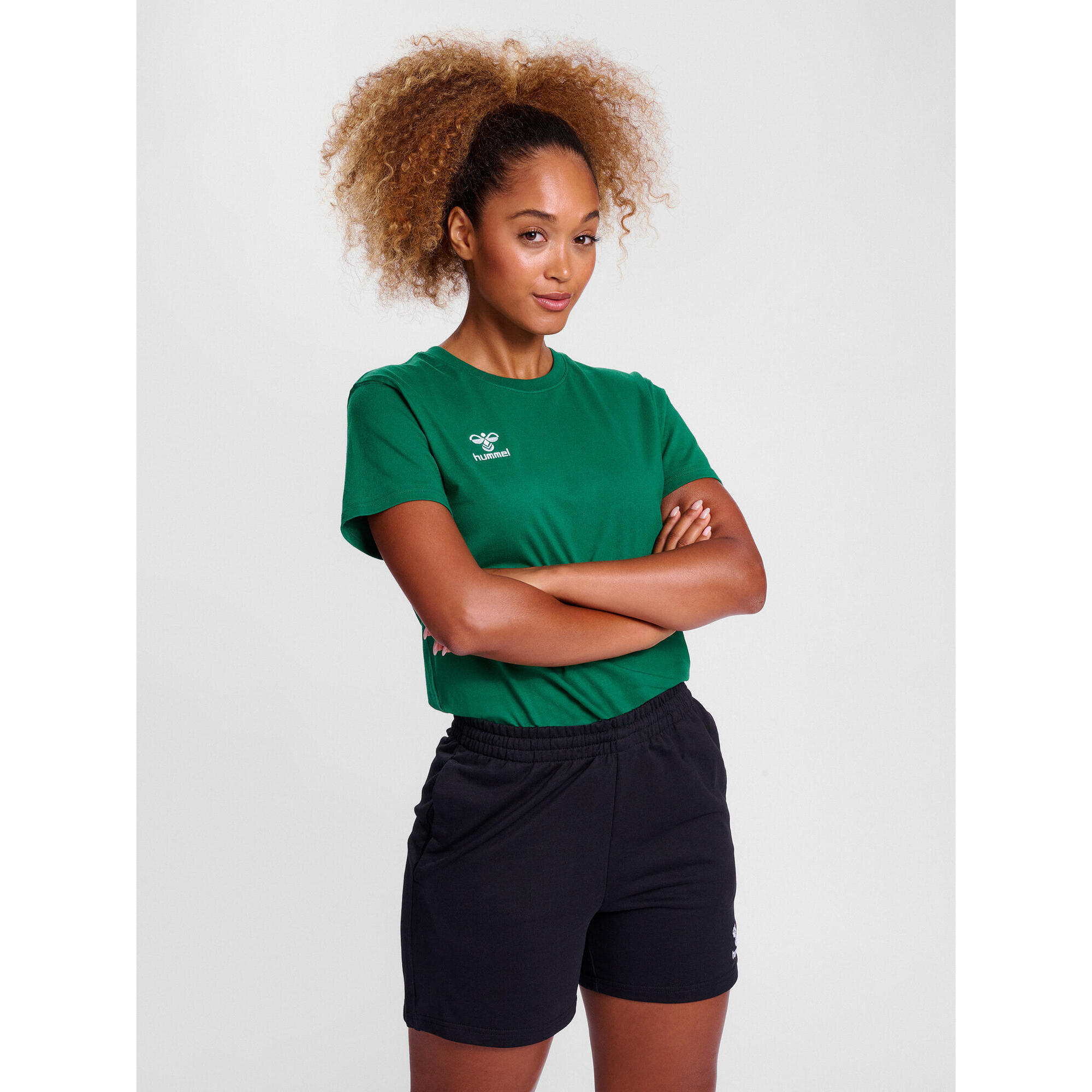 Hummel - Enfiler T-shirt Hmlgo Femme Hummel - T-shirt Manches Courtes - Vert - 42 M/l - Decathlon