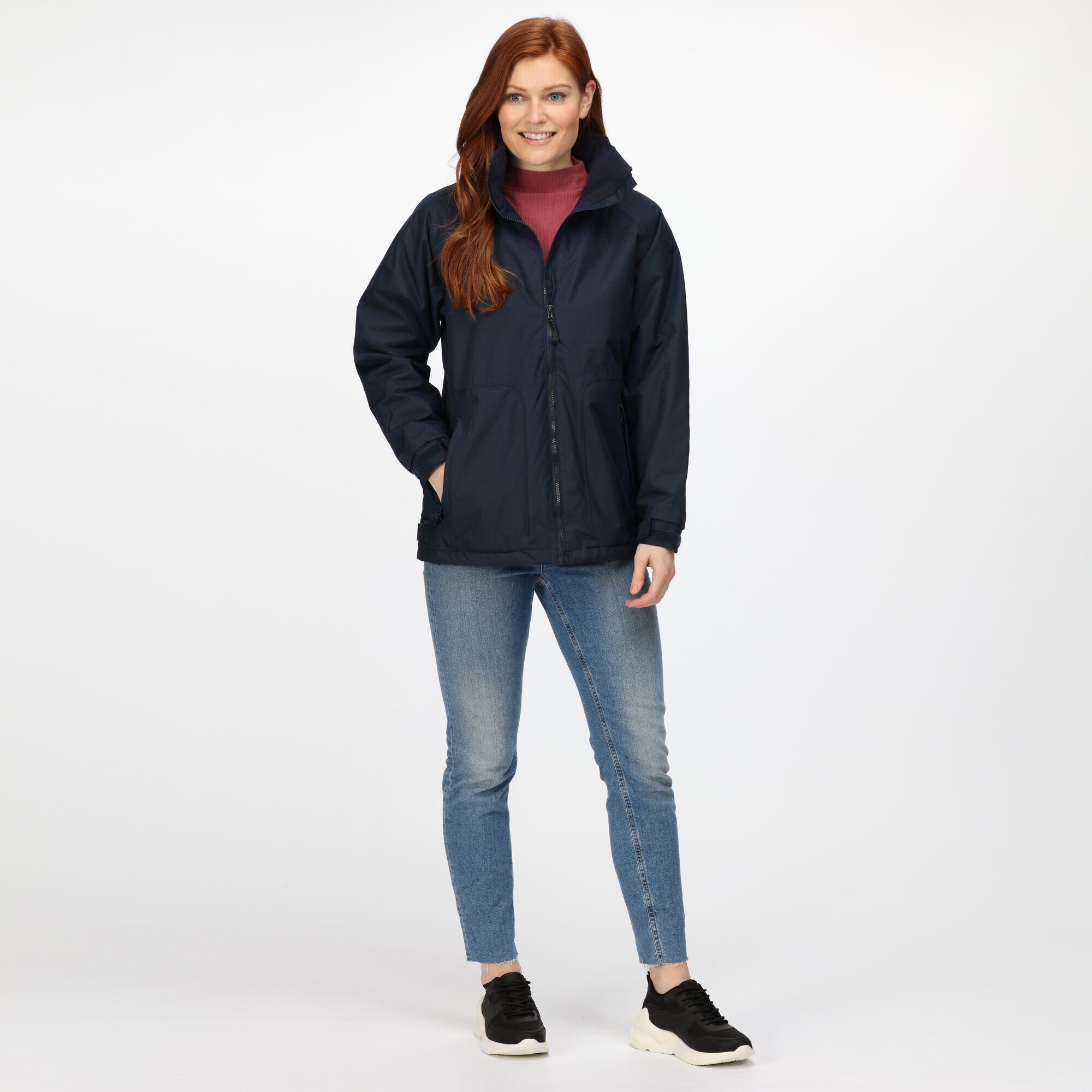 Womens/Ladies Waterproof Windproof Jacket (Fleece Lined) (Navy) 2/5