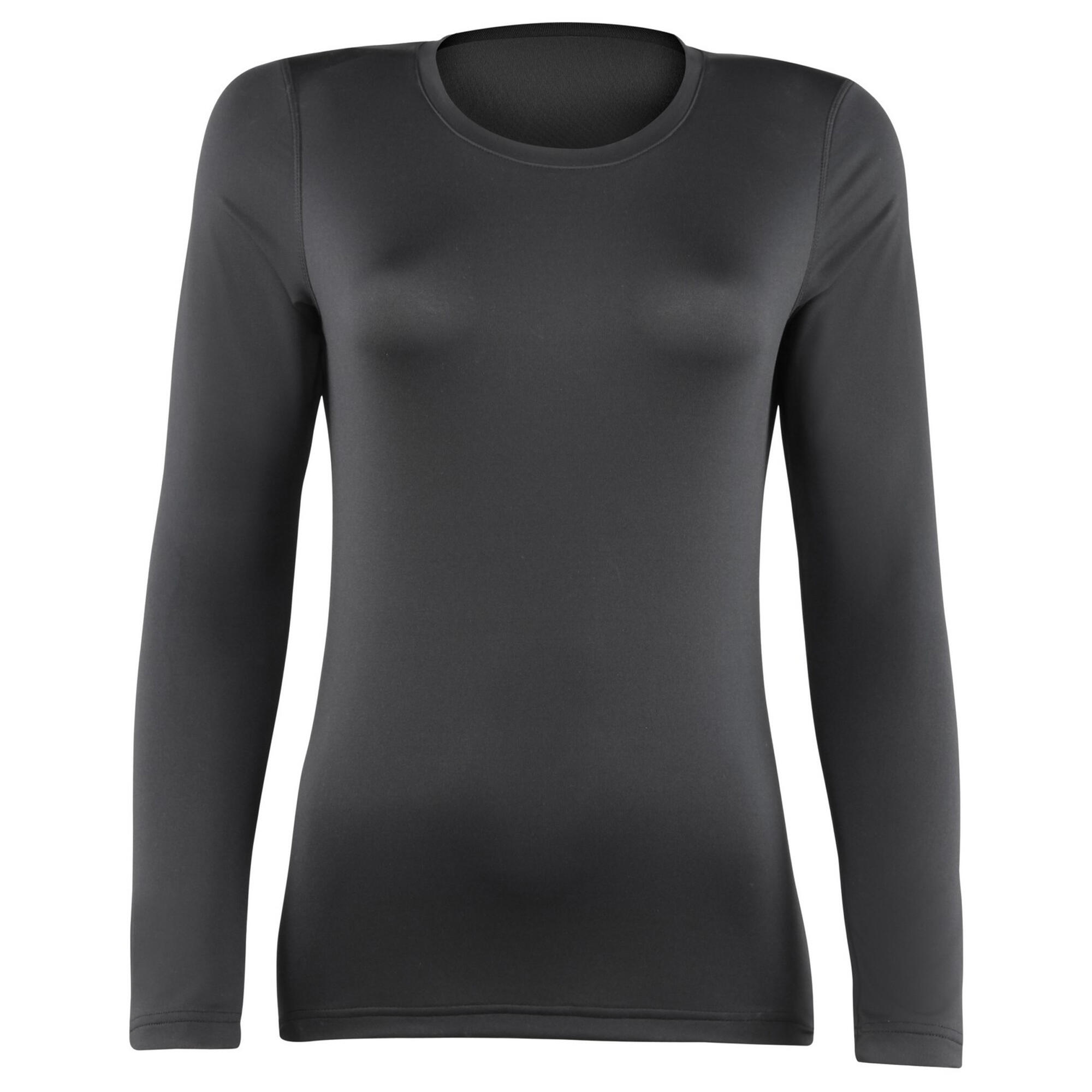 Womens/Ladies Sports Baselayer Long Sleeve (Black) 2/3
