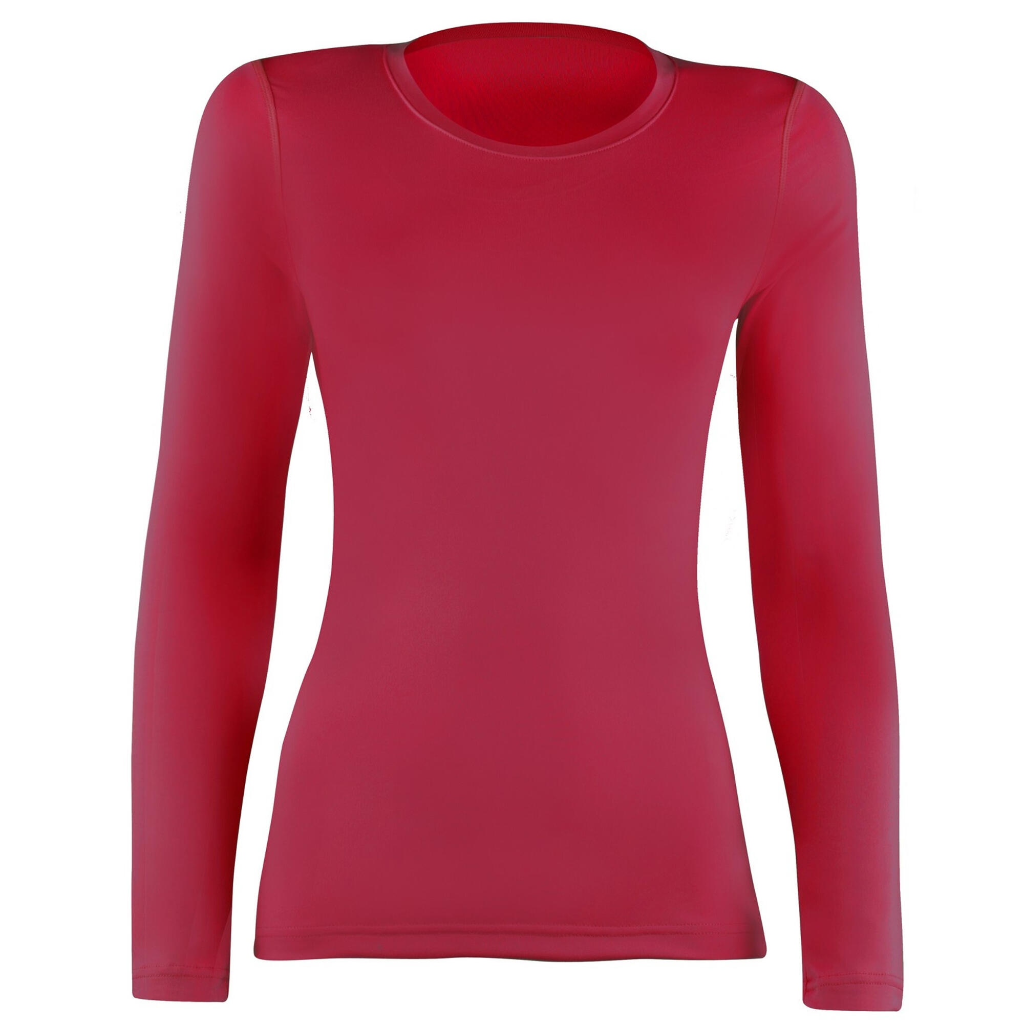 Womens/Ladies Sports Baselayer Long Sleeve (Red) 1/3