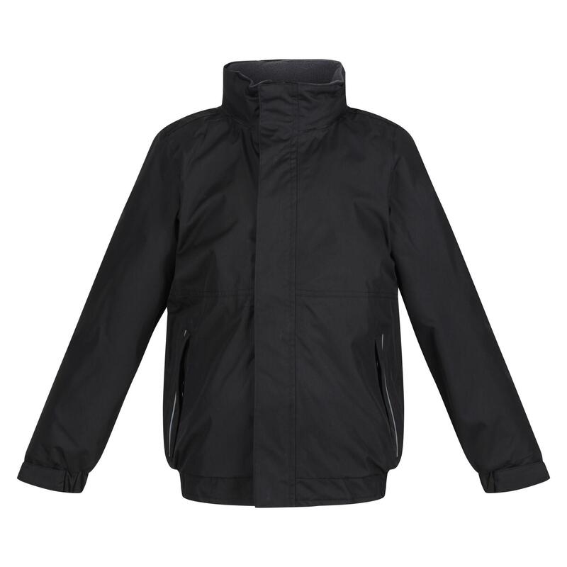 ThermoJacke, wasserdicht Kinder Schwarz/Aschegrau