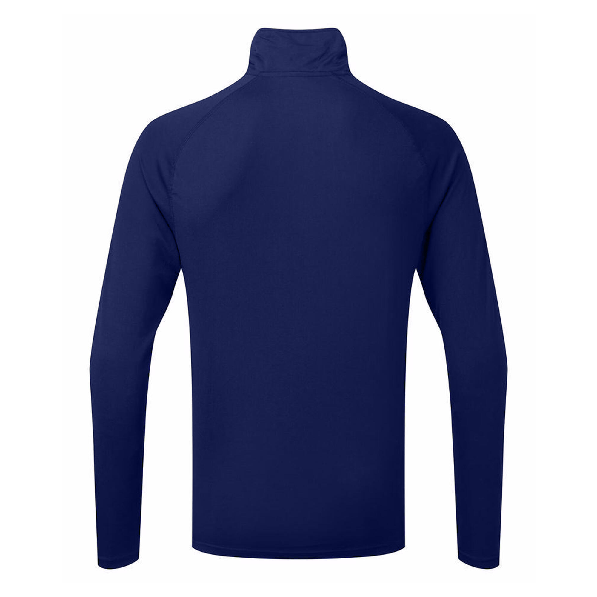 Mens Long Sleeve Performance Quarter Zip Top (Navy/White) 2/3