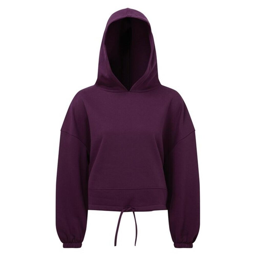 Womens/Ladies Cropped Oversize Hoodie (Mulberry) 1/3