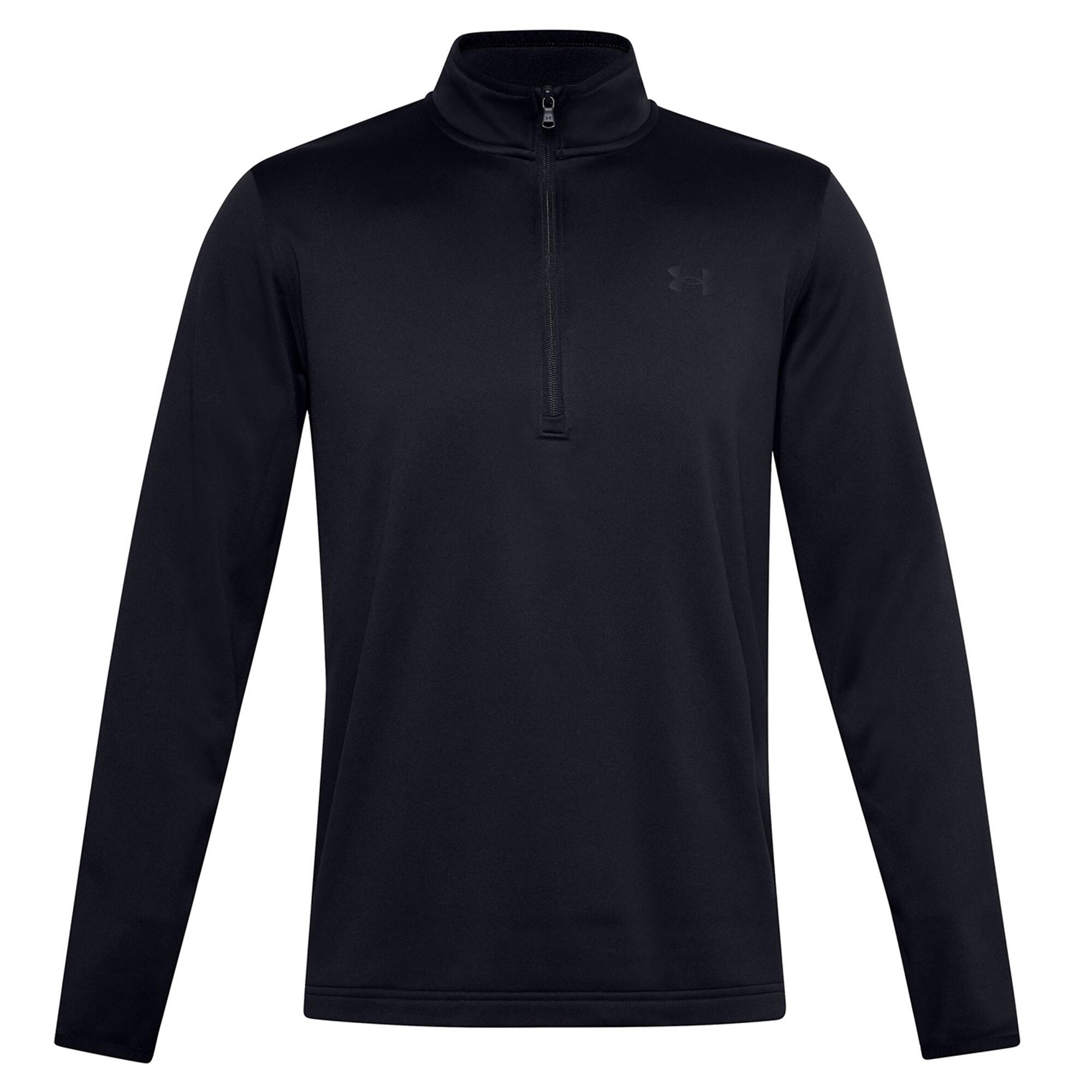 UNDER ARMOUR Mens Half Zip Fleece Top (Black)