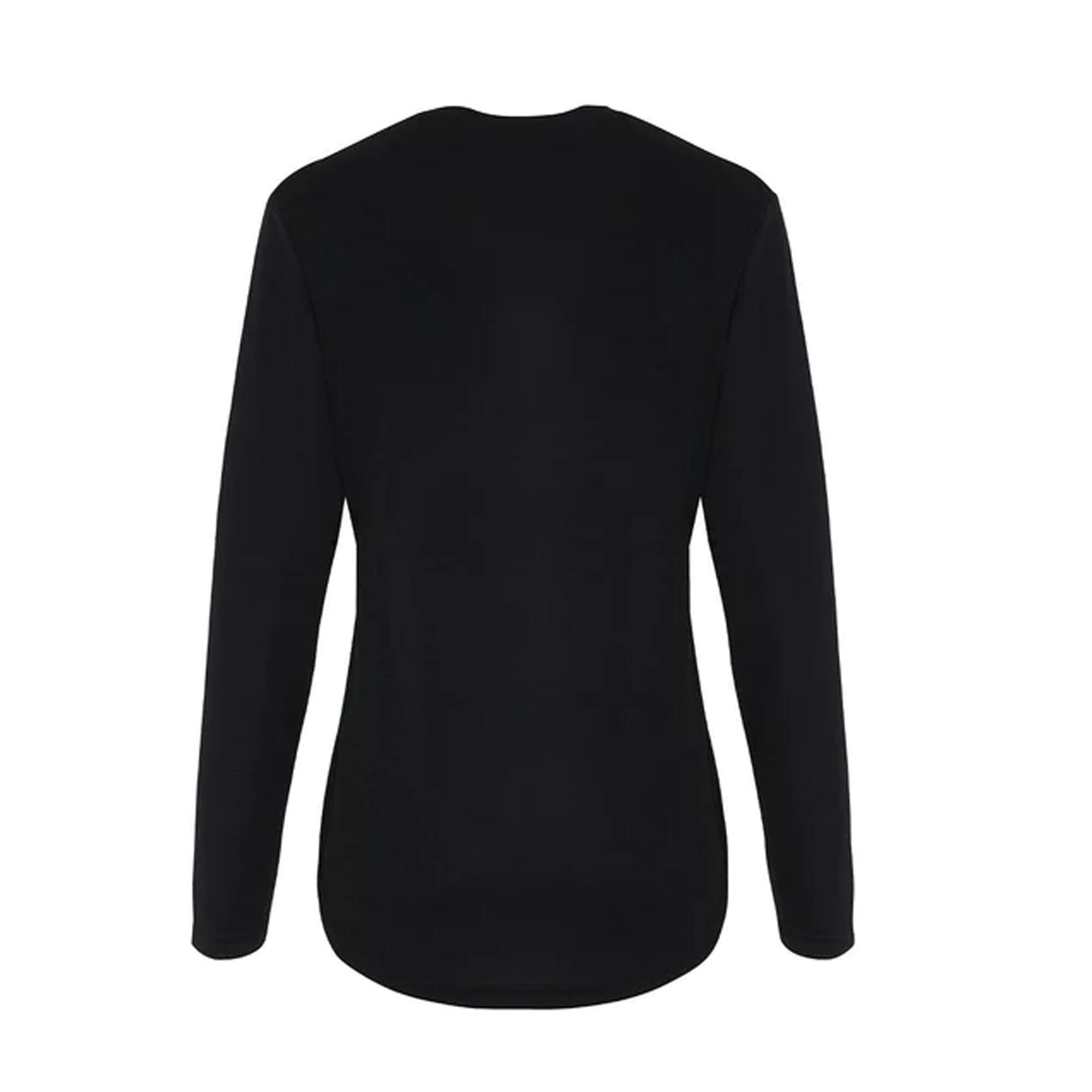 Womens/Ladies Long Sleeve Performance TShirt (Black) 2/3