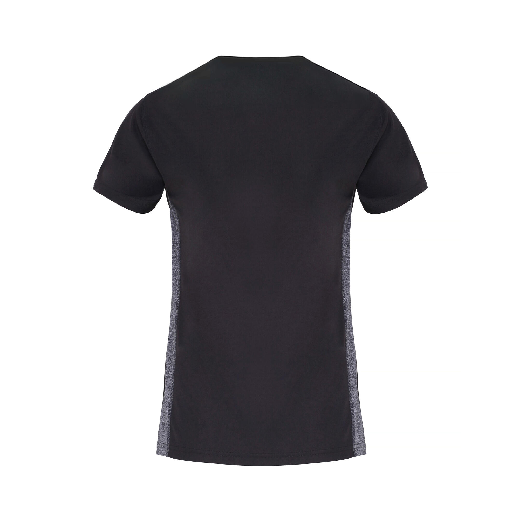Womens/Ladies Contrast Panel Performance TShirt (Charcoal/Black Melange) 2/2