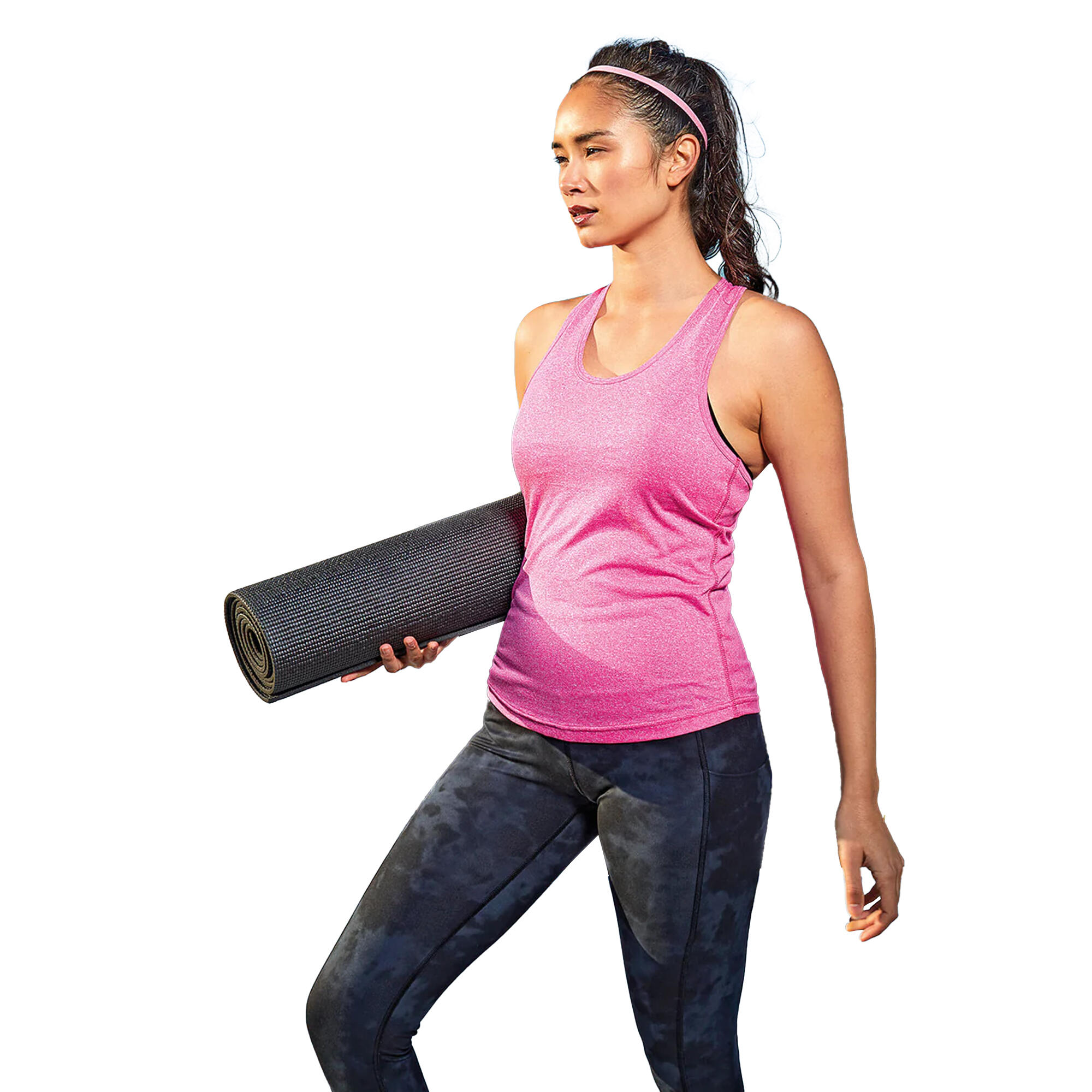 Womens/Ladies Melange Vest (Pink Melange) 3/3