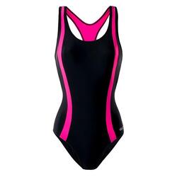 Maillot de bain 1 pièce ASMA Femme (Noir / Framboise vif)