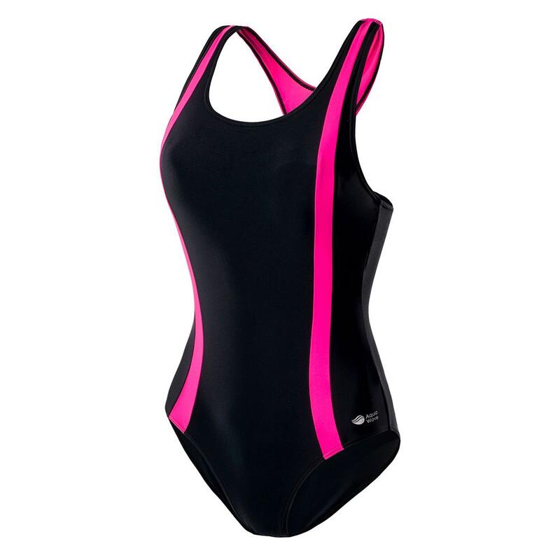 Maillot de bain 1 pièce ASMA Femme (Noir / Framboise vif)