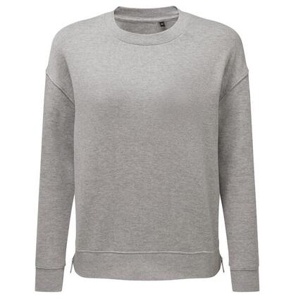 Sweatshirt Seitlicher Reißverschluss für Damen Grau