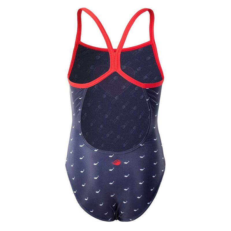 Fato de banho Triangulo Dolphin One Piece para rapariga Azul / Vermelho / Branco