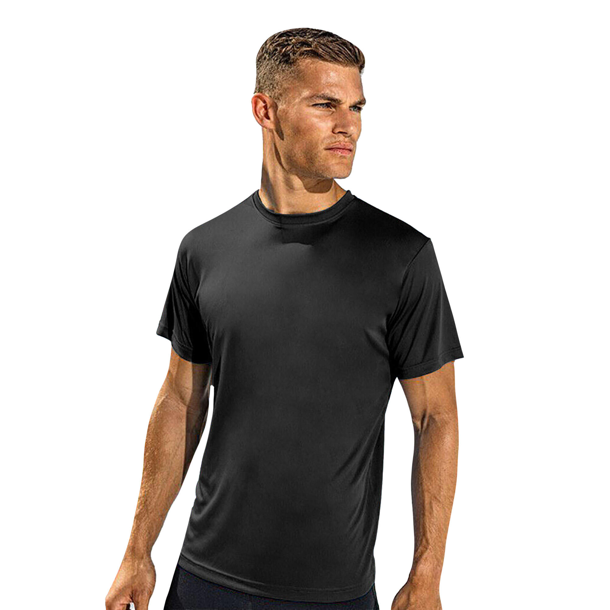 "Performance" TShirt, recyceltes Material für Herren Schwarz 3/3