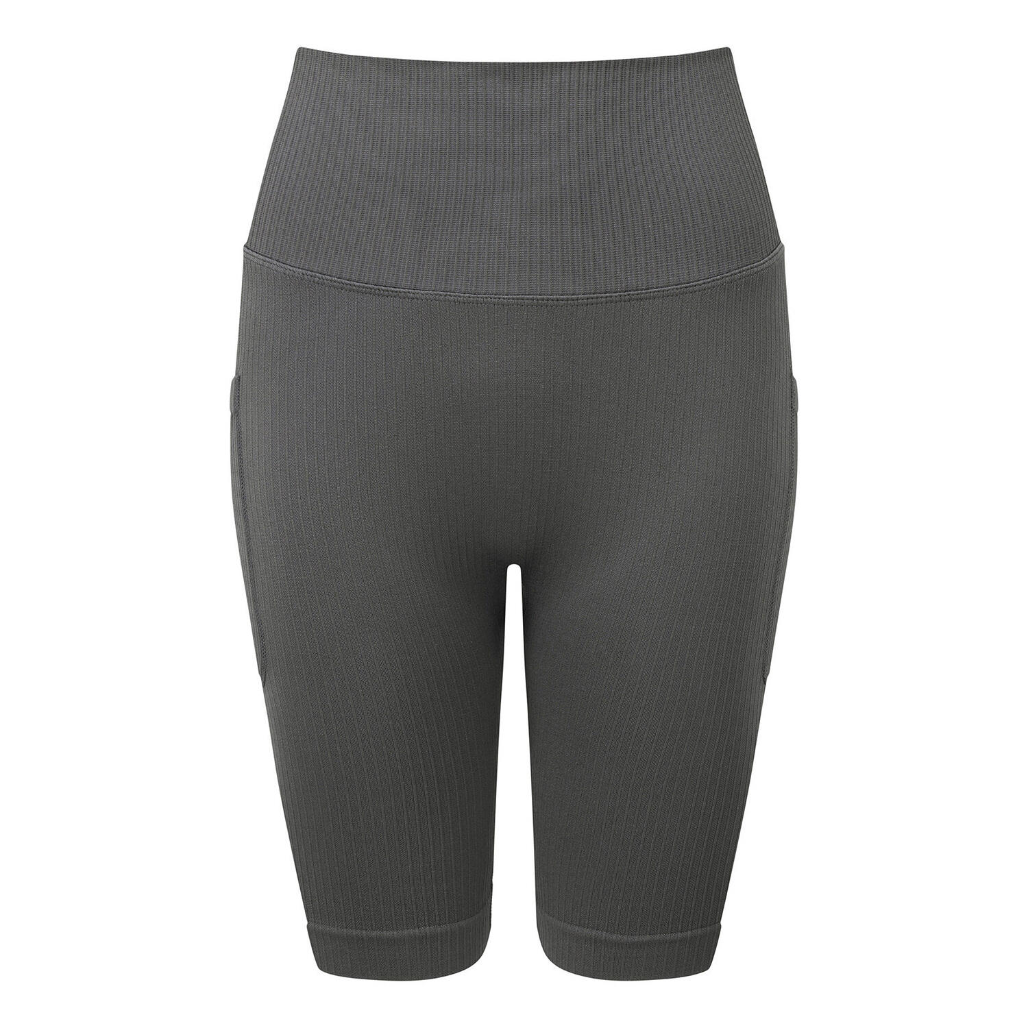 TRIDRI Womens/Ladies Ribbed Seamless 3D Cycling Shorts (Charcoal)