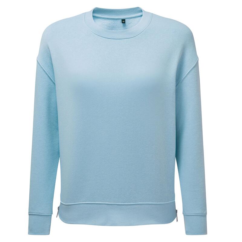 Sweatshirt Mit Reißverschluss für Damen Himmelblau