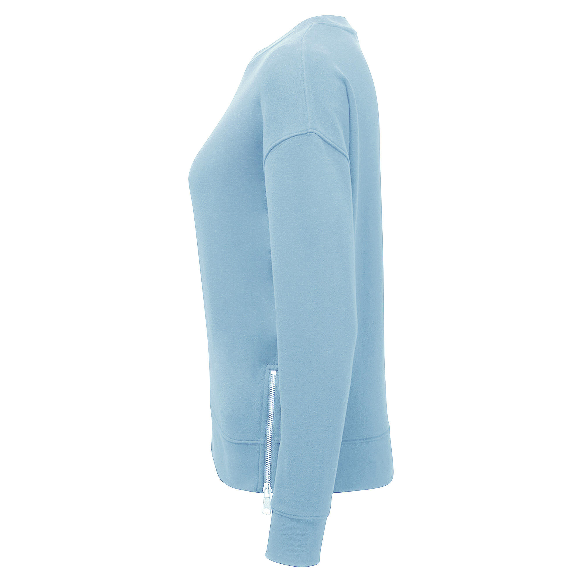 Womens/Ladies Zipped Sweatshirt (Sky Blue) 3/3