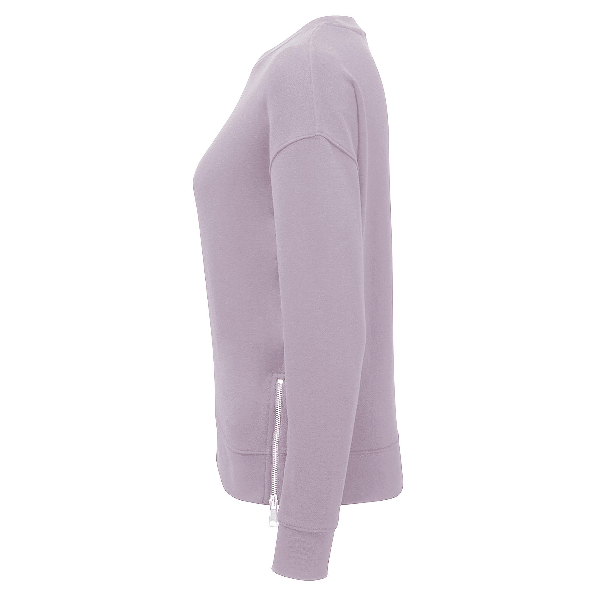 Womens/Ladies Zipped Sweatshirt (Lilac) 3/3
