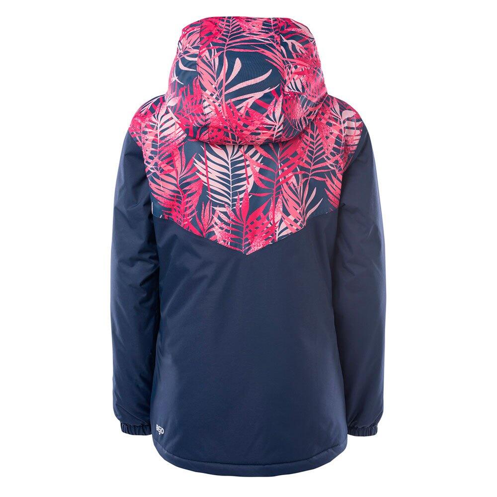Girls Yuki Leaves Ski Jacket (Black Iris/Tropical Pink) 2/3