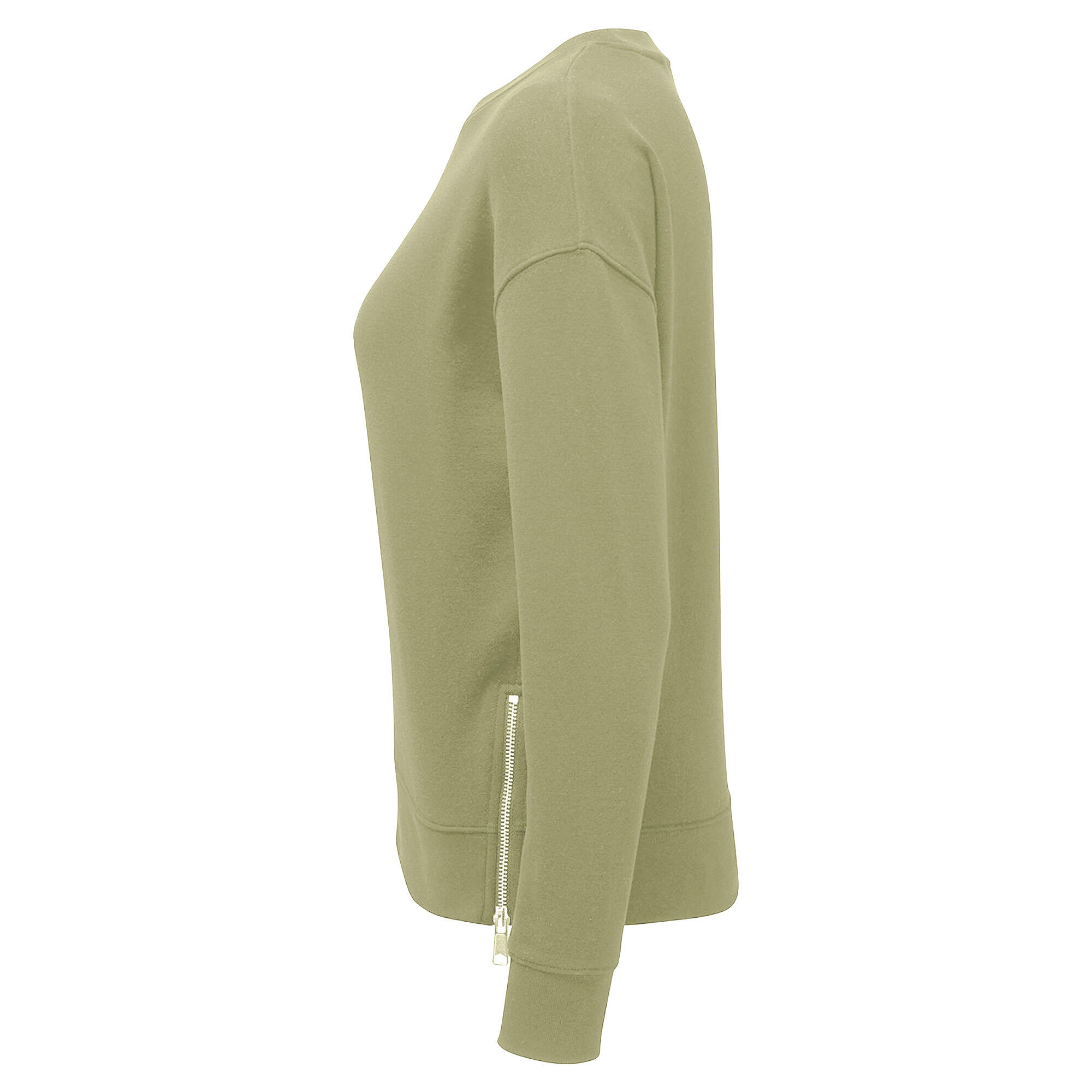 Womens/Ladies Recycled Zipped Sweatshirt (Sage Green) 3/3