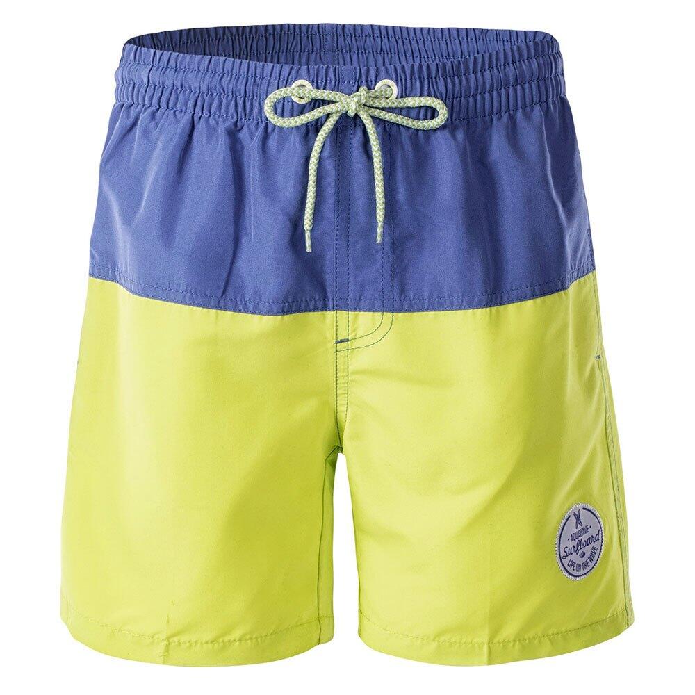 Aquawave - Short De Bain Drakon Enfant (jaune Vif / Bleu Mer Clair) - Boardshort - Bleu|jaune|vert - 13 Ans - Decathlon