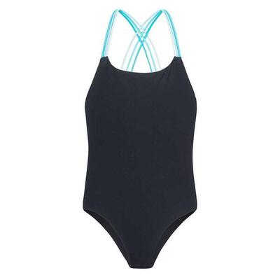 Meisjes harma eendelig zwempak (zwart/blauw radience)