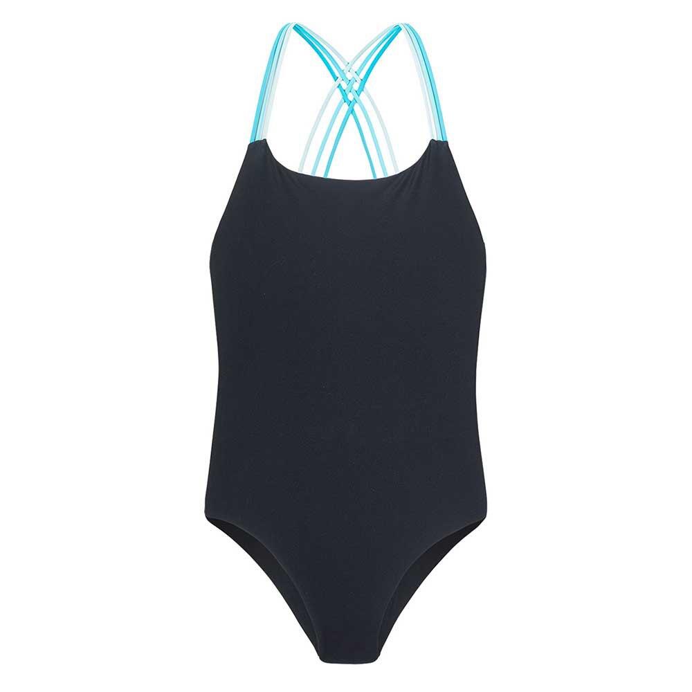 Aquawave - Maillot De Bain 1 Pièce Harma Fille (noir / Bleu Clair Vif) - Maillot De Bain 1 Pièce - Bleu|noir - 12 À 14 Ans - Decathlon