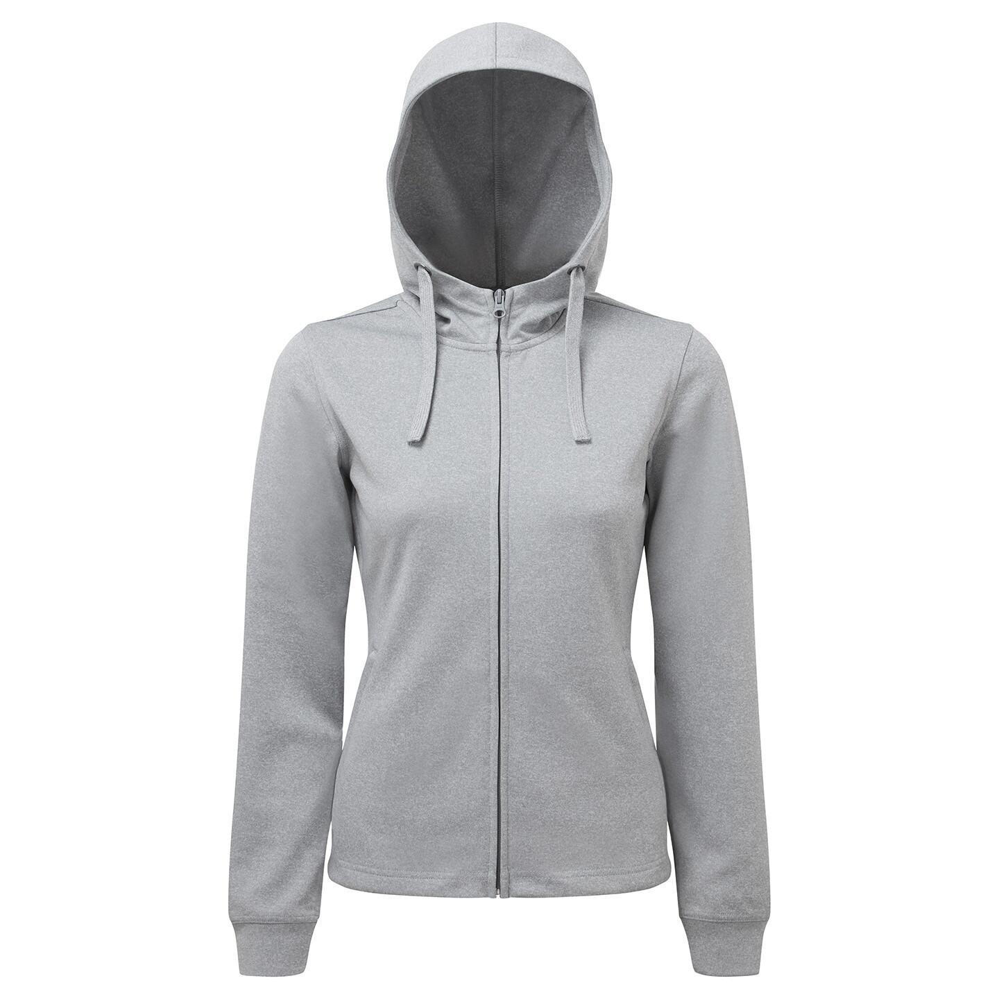 TRIDRI Womens/Ladies Spun Dyed Full Zip Hoodie (Grey Melange)