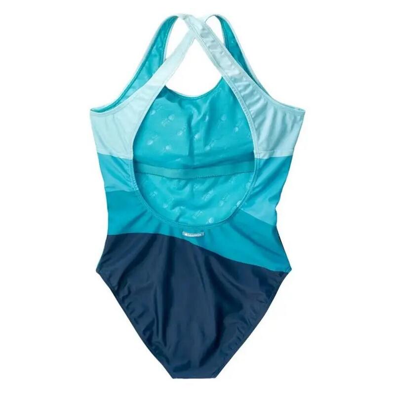 Costume Da Bagno Intero Motivo Ondulato Donna Aquawave Salava Blu