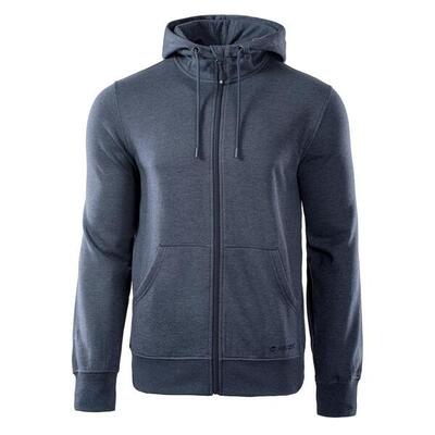 Felpa Con Cappuccio E Zip Intera Uomo Hi-Tec Silian Grigio Scuro Melange