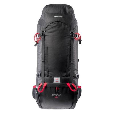 65 L Zaino Da Trekking Hi-Tec Rock Nero Rosso Alto Rischio