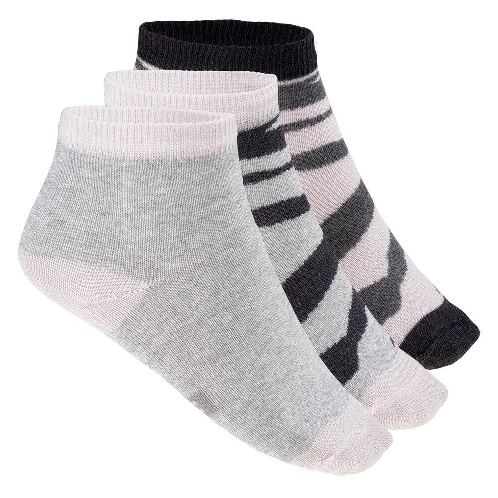 BEJO Meisjes Calzetti Sokken (Set van 3) (Grijs gemêleerd/Roze)