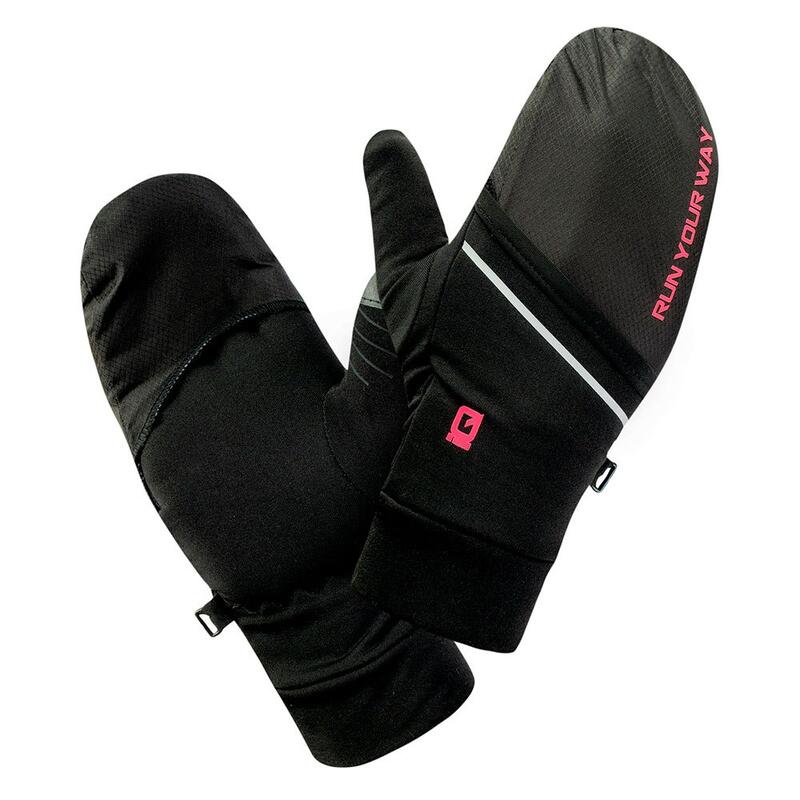 Dames Nusa Logo Handschoenen (Zwart/Paradijs Roze)