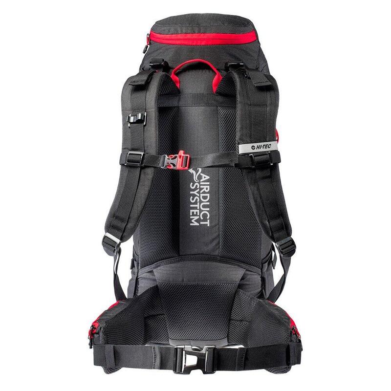 50L Zaino Da Trekking Hi-Tec Rock Nero Rosso Alto Rischio