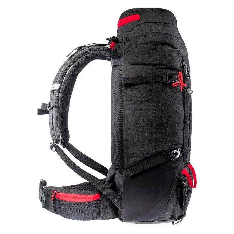 50L Zaino Da Trekking Hi-Tec Rock Nero Rosso Alto Rischio