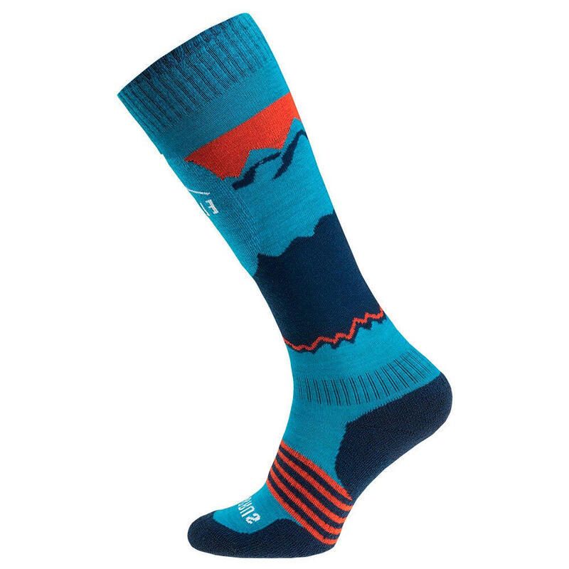 Chaussettes de ski SURIN Garçon (Bleu marine / Turquoise vif / Rouge)