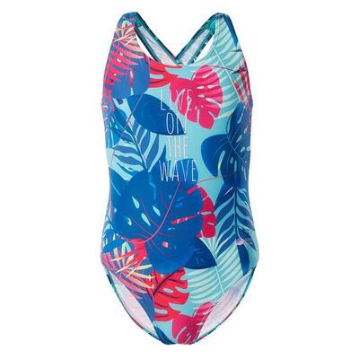 Meisjes salava ééndelig badpak (blauw/curacao jungle)