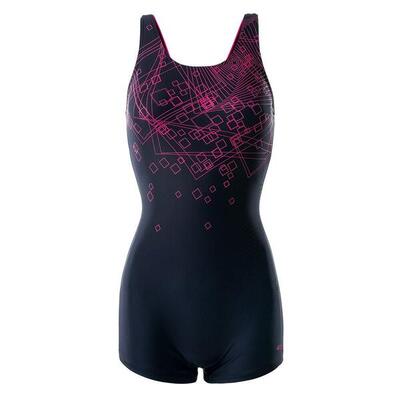 Costume Da Bagno Intero Donna Aquawave Qarakuma Nero Lampone Rosa Sorbetto