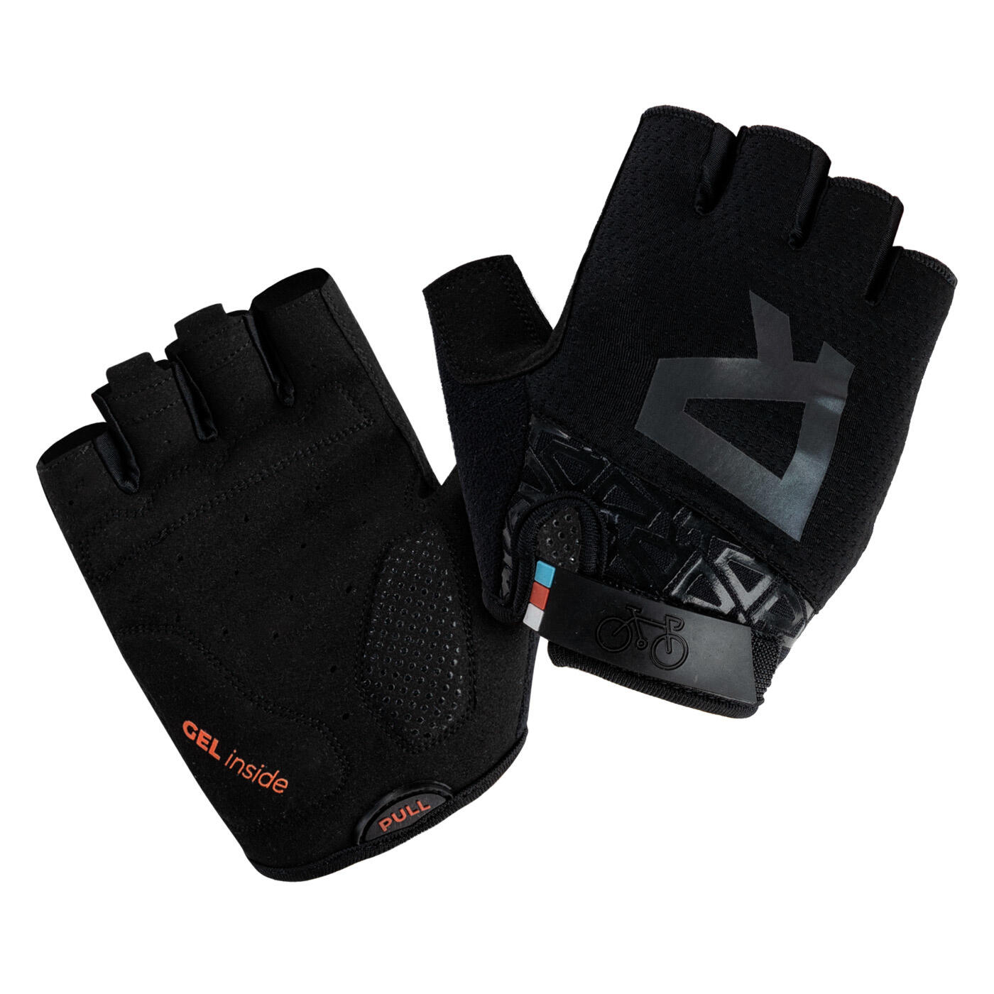 RADVIK Fingerlose Handschuhe "Hilder" Herren Schwarz/Grau/Mandarinen-Tango