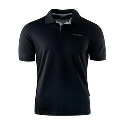 Heren Polo Shirt met Contrast Paneel (Zwart/Zilver)